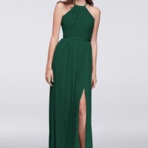 David's Bridal Open-Back Lace Bridesmaid Dress